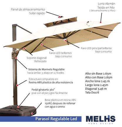 Parasol LED Regulable