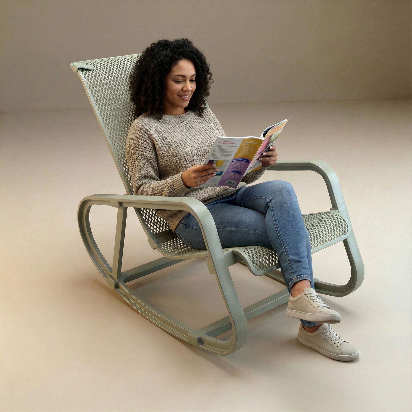 SILLA EXTERIOR MECEDORA SANTINO VERDE