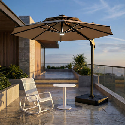 Parasol LED Regulable Redondo