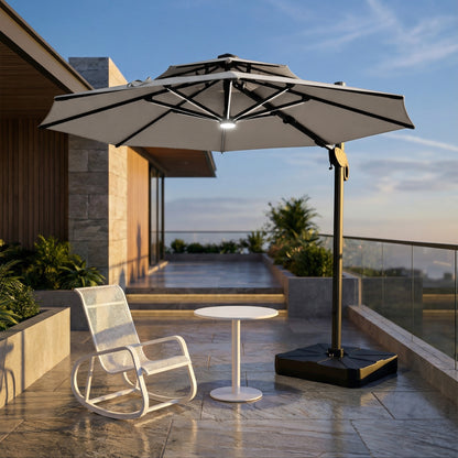 Parasol LED Regulable Redondo