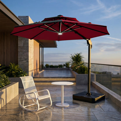Parasol LED Regulable Redondo